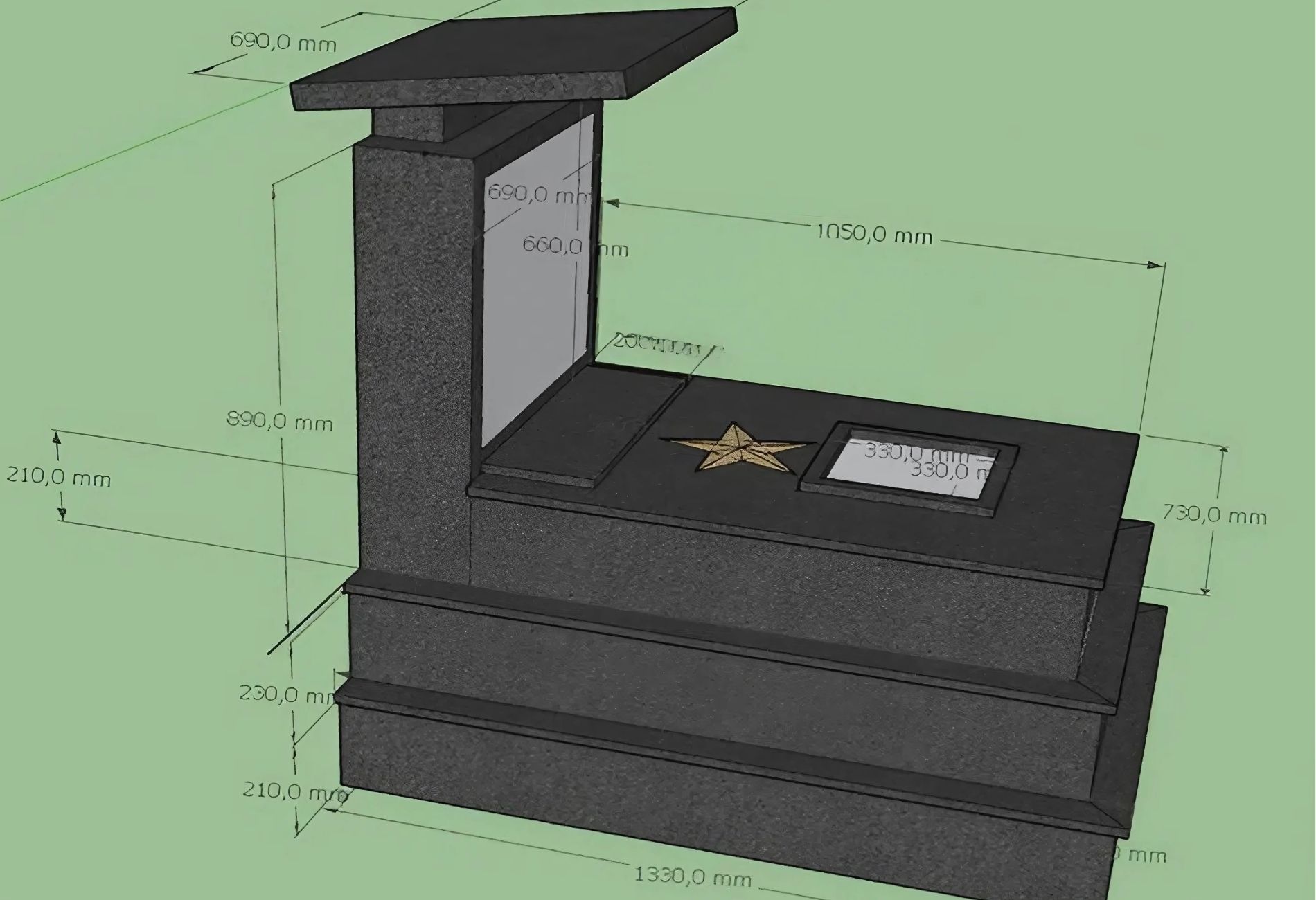Bản vẽ 2D giúp gia chủ xác định chính xác thông số của ngôi mộ