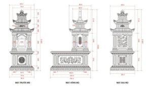 Kích thước lăng mộ đá đơn hoả táng