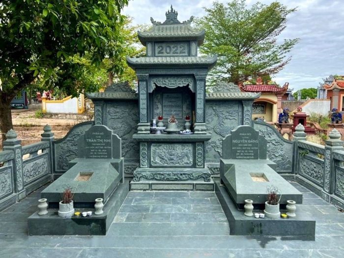 Lăng mộ đá xanh rêu thi công tại Thái Nguyên năm 2022