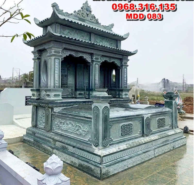 Mộ đá đôi xanh rêu CT12