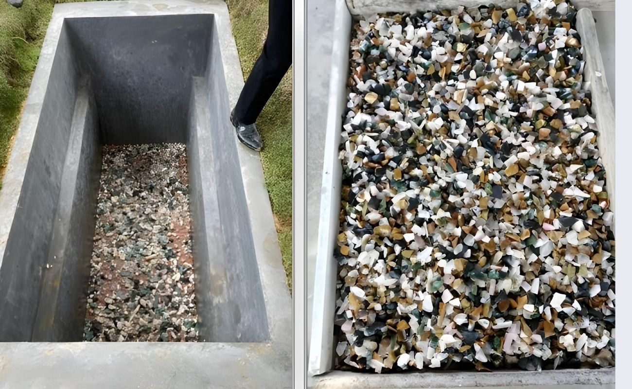 Ngoài mặt tâm linh, việc rải đá thạch anh xuống mộ còn mang lại chất lượng lâu dài, bền bỉ cho ngôi mộ 