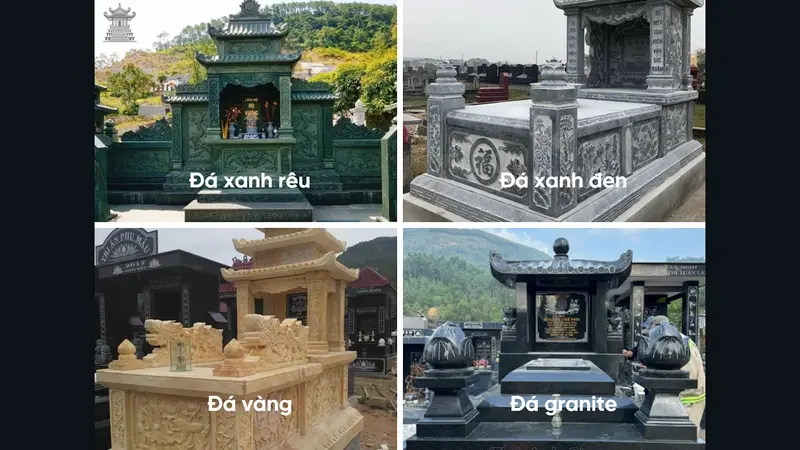 4 loại đá mang vẻ đẹp tinh tế khác nhau và đều thể hiện sự tôn trọng, thành kính của con cháu dành cho gia tiên