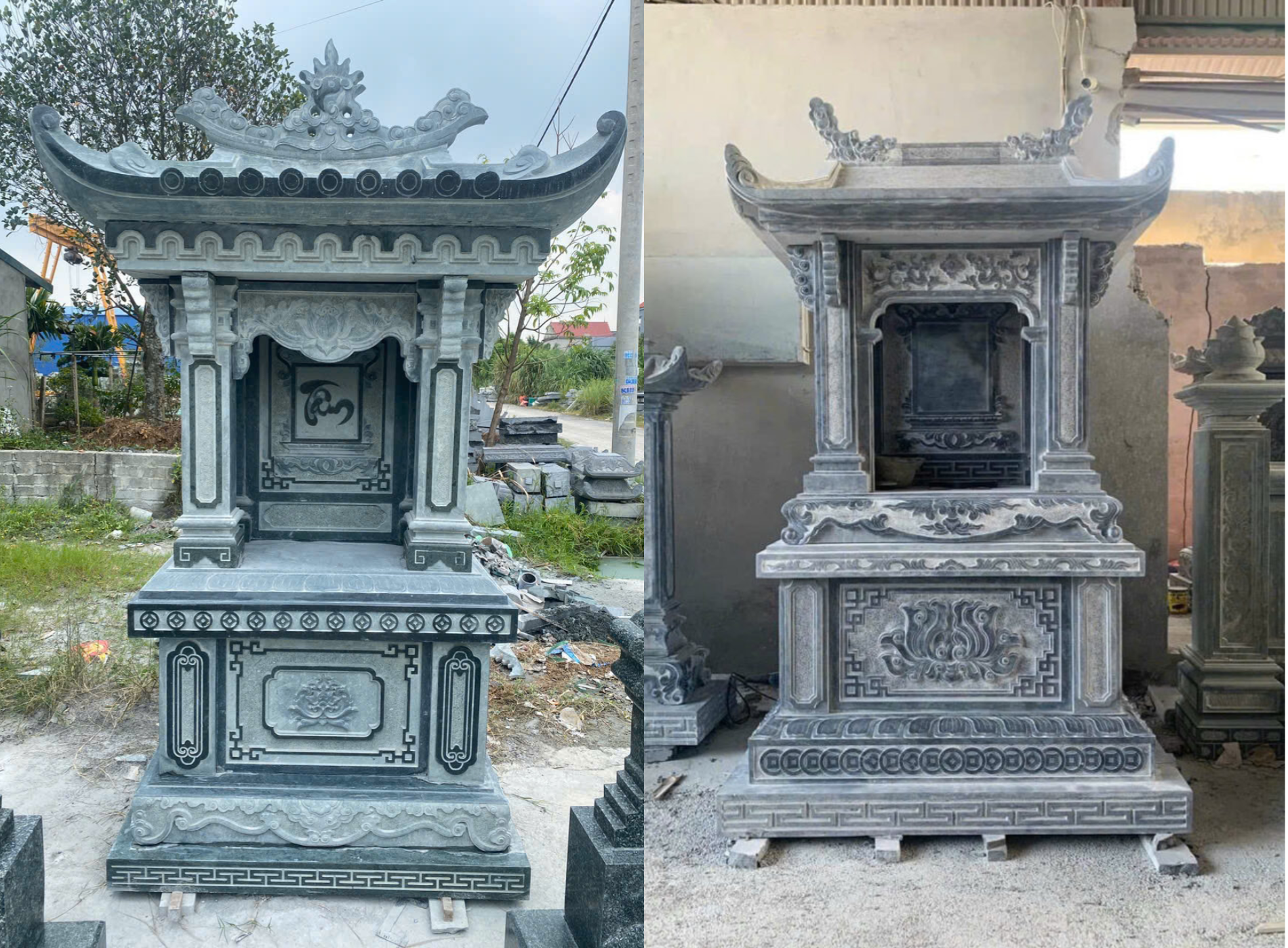 Chọn lăng mộ đá một mái cần chú trọng đến nhiều yếu tố như chất liệu, hoa văn và sự hài hòa với không gian tâm linh