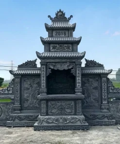 Công trình lăng mộ đá xanh đen CT51 thi công tại Hưng Yên năm 2018