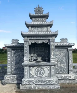 Công trình lăng mộ đá xanh đen CT49 thi công tại Cao Bằng năm 2020