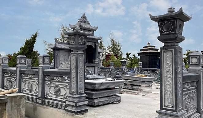 Khu lăng mộ xanh đen Cát Tiến thi công tại Thái Bình cũ
