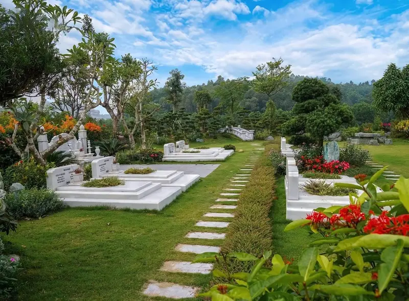 Mẫu khuôn viên lăng mộ gia đình đẹp tại Công viên Tưởng niệm Thiên Đức 