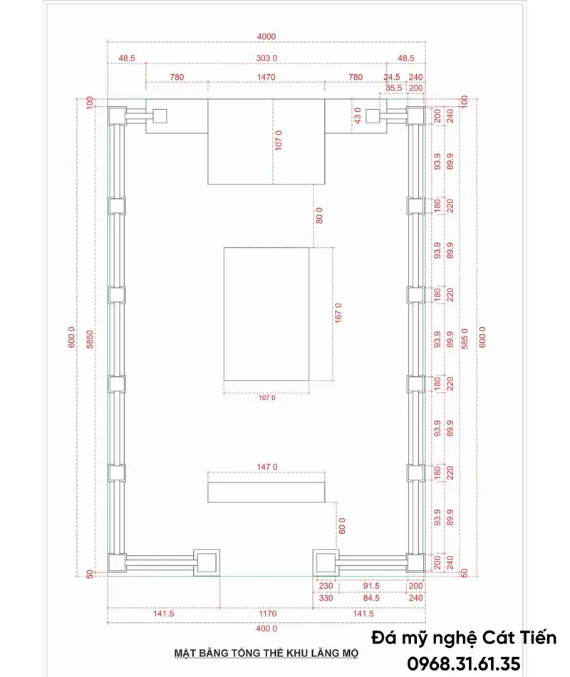 Kích thước mộ đá tròn đảm bảo phù hợp với các mộ phần xung quanh