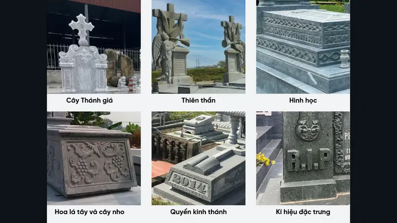 Hoa văn trên lăng mộ Công giáo mang nhiều ý nghĩa tâm linh sâu sắc