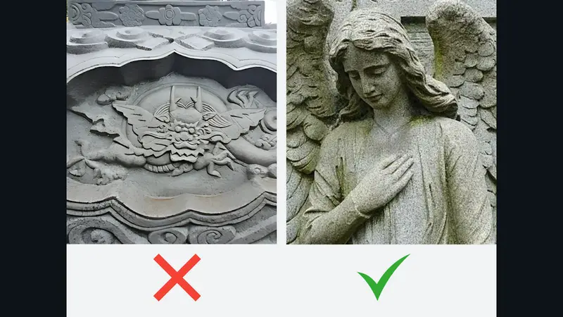 Không nên sử dụng họa tiết rồng phượng trong mộ đá Công giáo vì xung đột biểu tượng và ý nghĩa tâm linh