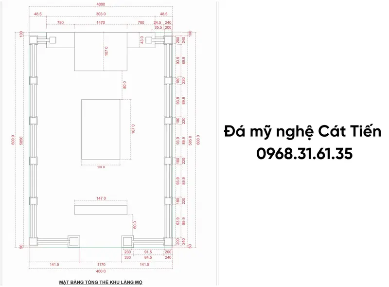 Đơn vị thi công sẽ lên bản vẽ thiết kế lăng mộ đá dựa theo nhu cầu thực tế của gia chủ