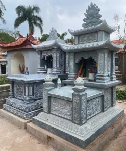 Lăng mộ đá xanh rêu CT35 do Cát Tiến thi công