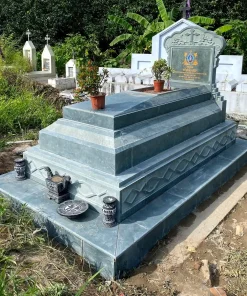 Mẫu mộ đá xanh rêu CT39 thi công tại Nam Định cũ