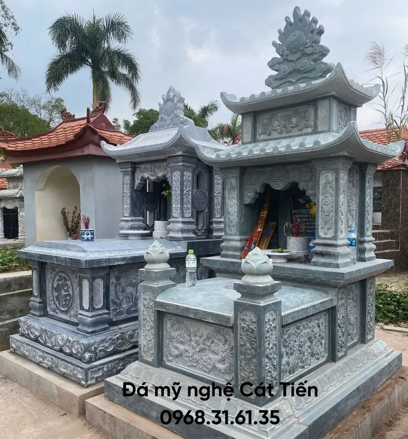 Lăng mộ đá hai mái phải cần phải có tỷ lệ hài hòa với kiến trúc tổng thể