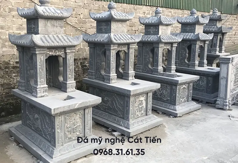 Đá mỹ nghệ Cát Tiến cung cấp sản phẩm Lăng mộ đá hai mái thiết kế truyền thống