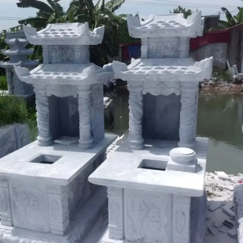 Mẫu mộ ốp đá cẩm thạch đá trắng Yên Bái