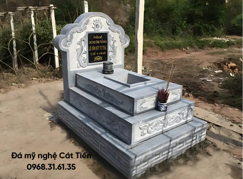 Công trình mộ tam cấp trang nghiêm, bền đẹp