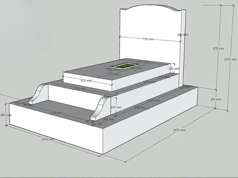 Xây mộ tam cấp theo chuẩn kích thước Thước Lỗ Ban