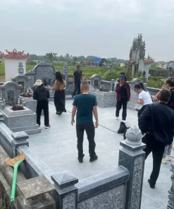 Tổng quan toàn cảnh đơn vị Đá Mỹ Nghệ Cát Tiến đang hoàn thiện khu lăng mộ