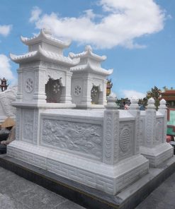 Mẫu mộ đá hoa cương trắng đẹp CT110
