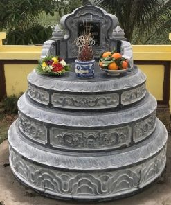 Mẫu mộ tròn CT63 được Đá Mỹ Nghệ Cát Tiến thi công tại An Dương, Hải Phòng năm 2023