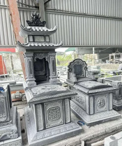 Mộ đá trắng đen - CT81 - hai mẫu có mái và không mái