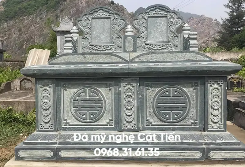 mộ đá xanh đen không mái