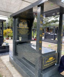 Mộ Đá Hoa Cương Một Mái đen CT120