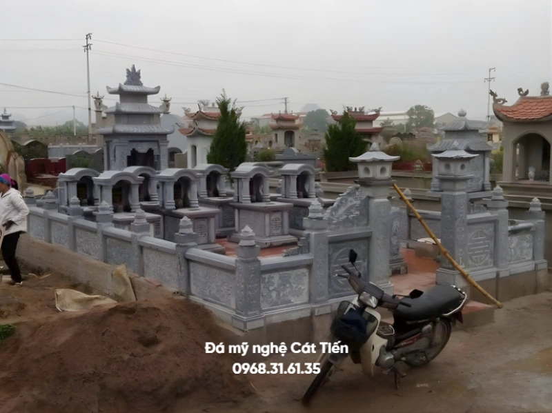 Mẫu khu lăng mộ gia đình xám trắng