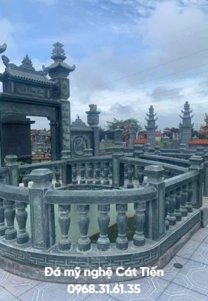  Mẫu khu lăng mộ đá xanh với phần lan can