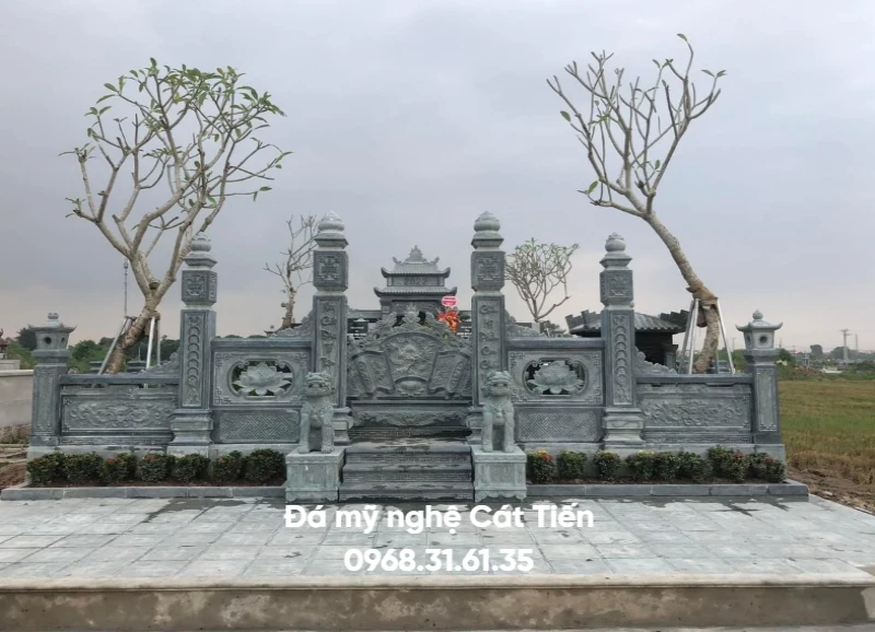 Mẫu khu lăng mộ gia đình xám trắng