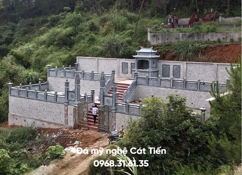 Mẫu khu lăng mộ gia đình xanh đen 