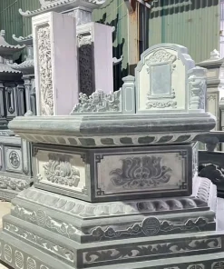 Mẫu Mộ Đá Bát Giác Xanh Rêu Cao Cấp - BG10