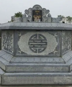 Mộ Đá Bát Giác Xanh Đen Chạm Chữ Thọ - BG17