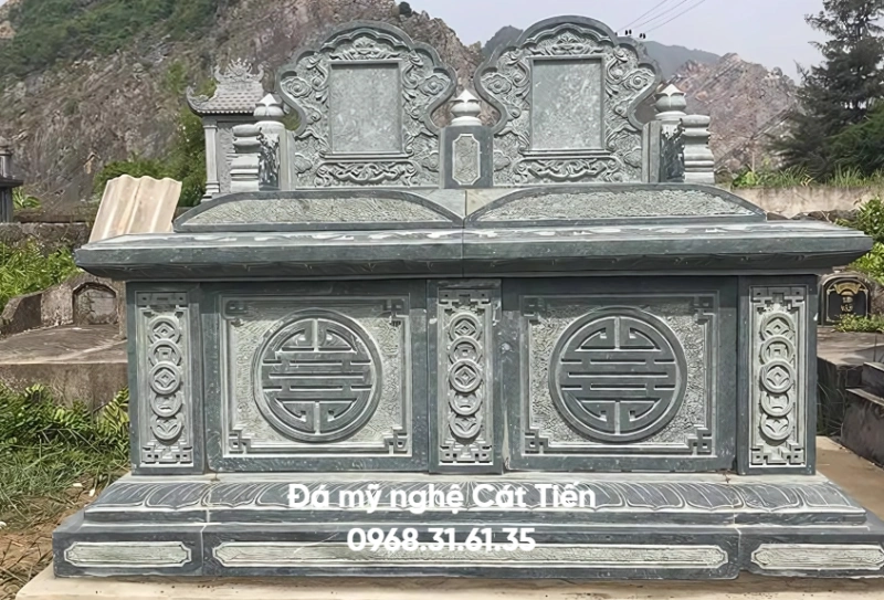 Đá mỹ nghệ Cát Tiến cung cấp mẫu mộ đá đôi