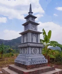 Mộ tháp đá đẹp 4 tầng đỉnh nhọn MT03