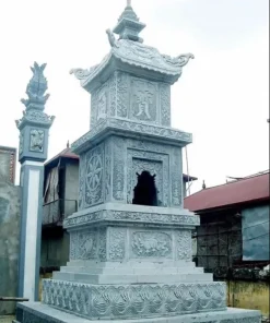 Mộ đá tháp hoa văn tinh xảo MT08
