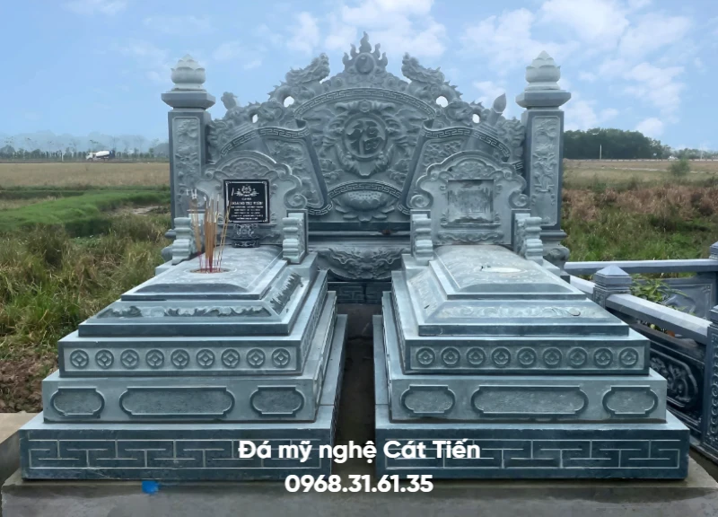 Đá mỹ nghệ Cát Tiến đảm bảo thi công lăng mộ 