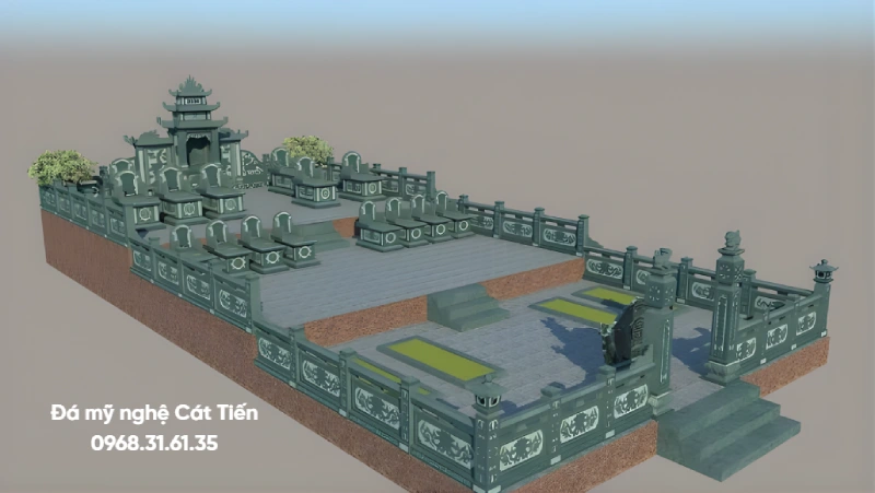 Bản thiết kế 3D mẫu xây dựng khu lăng mộ