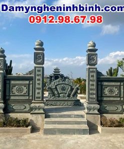 Mẫu cổng lăng mộ tứ trụ câu đối chữ Quốc ngữ - MC4