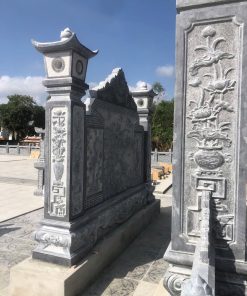 Mẫu cổng lăng mộ chạm khắc bình hoa sen - MC9