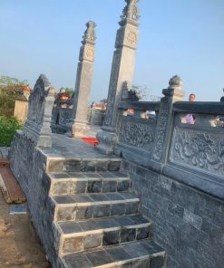 Mẫu cổng lăng mộ hai trụ nghê đá thi công tại Hải Phòng - MC12