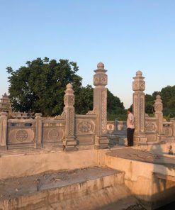 Mẫu cổng lăng mộ tứ trụ chữ Thọ thi công tại Ninh Bình - MC20