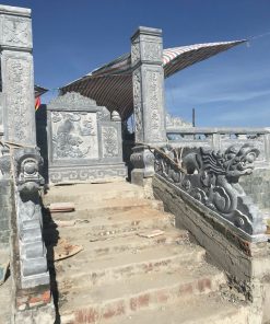 Mẫu cổng lăng mộ rồng đá bậc thềm thi công tại Ninh Bình - MC27