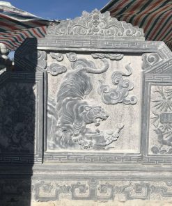 Mẫu cổng lăng mộ bình phong Mãnh hổ hạ sơn - MC28