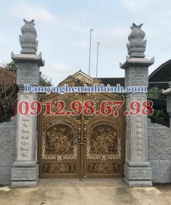 Mẫu cổng lăng mộ tứ trụ đá thi công tại Hải Dương - MC29