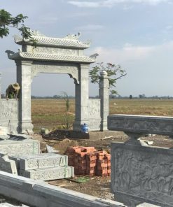Mẫu cổng lăng mộ tam quan có mái che - MC31