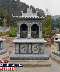 Mẫu mộ đá đôi đẹp Ông Bà Cha Mẹ MDD 09