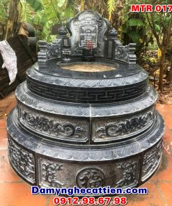 Mẫu mộ đá tròn tam cấp MTR 017