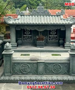 Mẫu mộ đá đôi một mái đẹp MDD 08